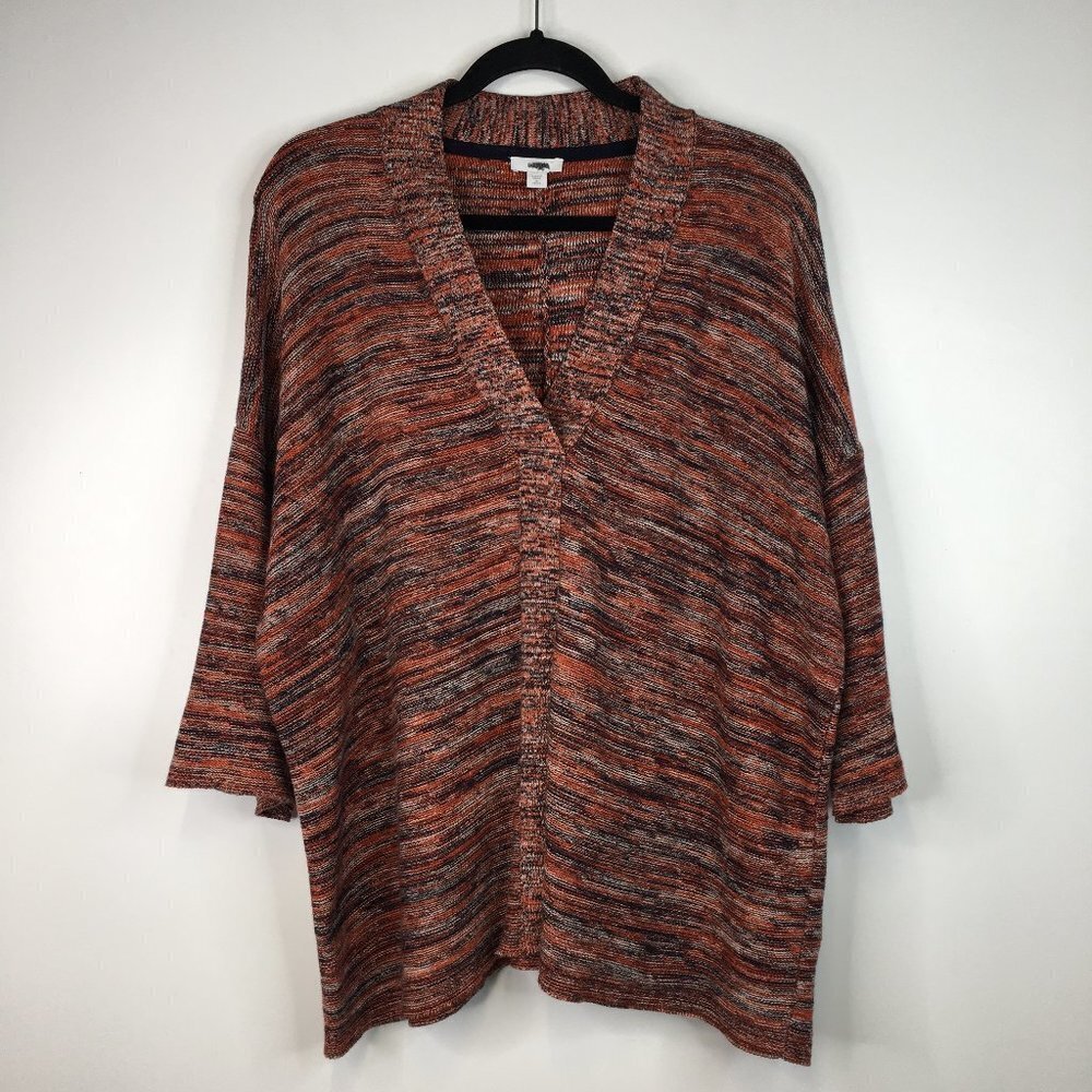 Pure Jill J.Jill Space Dyed V Neck Short Sleeve Sweater Size MP